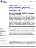 Cover page: SOX2 O-GlcNAcylation alters its protein-protein interactions and genomic occupancy to modulate gene expression in pluripotent cells.