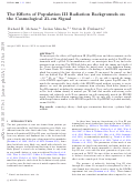 Cover page: The effects of population III radiation backgrounds on the cosmological 21-cm signal