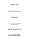 Cover page: Public Participation in Planning: New Strategies for the 21st Century