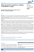 Cover page: Patient and provider perspectives to utilization of telemedicine in surgery