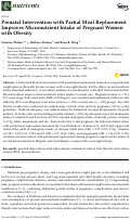 Cover page: Prenatal Intervention with Partial Meal Replacement Improves Micronutrient Intake of Pregnant Women with Obesity