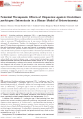 Cover page: Potential Therapeutic Effects of Mepacrine against Clostridium perfringens Enterotoxin in a Mouse Model of Enterotoxemia.