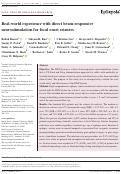 Cover page: Real‐world experience with direct brain‐responsive neurostimulation for focal onset seizures