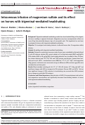 Cover page: Intravenous infusion of magnesium sulfate and its effect on horses with trigeminal-mediated headshaking.