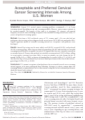 Cover page: Acceptable and Preferred Cervical Cancer Screening Intervals Among U.S. Women