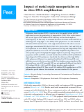 Cover page: Impact of metal oxide nanoparticles on in vitro DNA amplification.