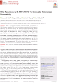 Cover page: TIN2 Functions with TPP1/POT1 To Stimulate Telomerase Processivity