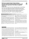 Cover page: Multi-omics Analysis Reveals Immune Features Associated with Immunotherapy Benefit in Patients with Squamous Cell Lung Cancer from Phase III Lung-MAP S1400I Trial.