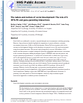 Cover page: The Nature and Nurture of Social Development: The Role of 5-HTTLPR and Gene–Parenting Interactions