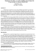 Cover page: Designing for the future: Are today’s building codes locking in the wrong strategies by using past climate data?