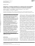 Cover page: Implications of market integration for cardiovascular and metabolic health among an indigenous Amazonian Ecuadorian population