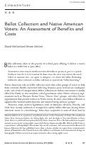 Cover page: Ballot Collection and Native American Voters: An Assessment of Benefits and Costs