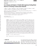 Cover page: Core Design and Analysis of Axially Heterogeneous Boiling Water Reactor for Burning Transuranium Elements