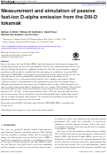 Cover page: Measurement and simulation of passive fast-ion D-alpha emission from the DIII-D tokamak