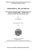 Cover page of CGIAR Reform - Why So Difficult? Review, Reform, Renewal, Restructuring, Reform Again and then "The New CGIAR" - So Much Talk and So Little Basic Structural Change - Why?
