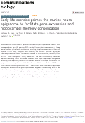 Cover page: Early-life exercise primes the murine neural epigenome to facilitate gene expression and hippocampal memory consolidation