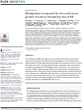 Cover page: RB depletion is required for the continuous growth of tumors initiated by loss of RB