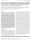 Cover page: The telomerase essential N-terminal domain promotes DNA synthesis by stabilizing short RNA–DNA hybrids