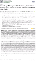 Cover page: Knowledge Management for Fostering Biostatistical Collaboration within a Research Network: The RTRN Case Study