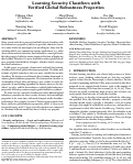 Cover page: Learning Security Classifiers with Verified Global Robustness Properties