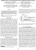 Cover page: Modeling sentence processing difficulty with a conditional probability calculator