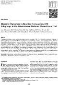 Cover page: Glycemic Outcomes in Baseline Hemoglobin A1C Subgroups in the International Diabetes Closed-Loop Trial.