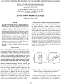 Cover page: Less is More: Stimulus Feedback Co-Occurence in Perceptual Category Learning