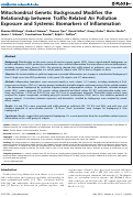 Cover page: Mitochondrial Genetic Background Modifies the Relationship between Traffic-Related Air Pollution Exposure and Systemic Biomarkers of Inflammation