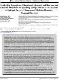 Cover page: Leadership Perceptions, Educational Struggles and Barriers, and Effective Modalities for Teaching Vertigo and the HINTS Exam: A National Survey of Emergency Medicine Residency Program Directors