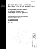 Cover page: An Engineering-Economic Analysis of Combined Heat and Power Technologies in a µGrid Application