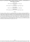 Cover page: Superior Psychological Skills of Advanced Players in Esports: An Examination of Physiological Synchrony