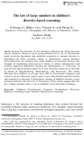 Cover page: The law of large numbers in children’s diversity-based reasoning