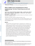 Cover page: Effects of military service and deployment on clinical symptomatology: The role of trauma exposure and social support