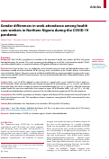 Cover page: Gender differences in work attendance among health care workers in Northern Nigeria during the COVID-19 pandemic