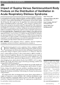 Cover page: Impact of Supine Versus Semirecumbent Body Posture on the Distribution of Ventilation in Acute Respiratory Distress Syndrome.