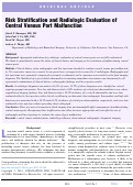 Cover page: Risk Stratification and Radiologic Evaluation of Central Venous Port Malfunction