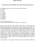 Cover page: Correlation between strand stability measurements and magnet performance