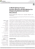 Cover page: A Multi-Epitope Fusion Protein-Based p-ELISA Method for Diagnosing Bovine and Goat Brucellosis