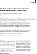 Cover page: One Health timeliness metrics to track and evaluate outbreak response reporting: A scoping review