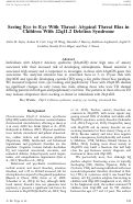 Cover page: Seeing Eye to Eye With Threat: Atypical Threat Bias in Children With 22q11.2 Deletion Syndrome.