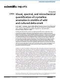 Cover page: Visual, spectral, and microchemical quantification of crystalline anomalies in otoliths of wild and cultured delta smelt.