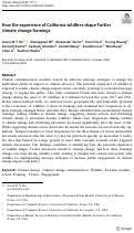 Cover page: How the experience of California wildfires shape Twitter climate change framings