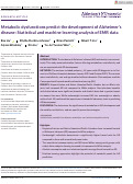 Cover page: Metabolic dysfunctions predict the development of Alzheimer's disease: Statistical and machine learning analysis of EMR data.