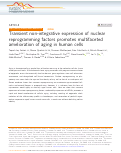 Cover page: Transient non-integrative expression of nuclear reprogramming factors promotes multifaceted amelioration of aging in human cells