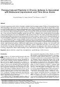 Cover page: Therapy-Induced Plasticity in Chronic Aphasia Is Associated with Behavioral Improvement and Time Since Stroke