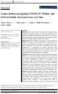 Cover page: Latina mothers navigating COVID‐19: Within‐ and between‐family stress processes over time