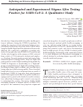 Cover page: Anticipated and Experienced Stigma After Testing Positive for SARS-CoV-2: A Qualitative Study.