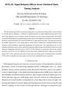 Cover page: SSTA-SI: Signal Integrity Effects Aware Statistical Static Timing Analysis