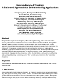 Cover page: Semi-Automated Tracking: A Balanced Approach for Self-Monitoring Applications