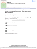 Cover page: Home medication injection among Latina women in Los Angeles: Implications for health education and prevention